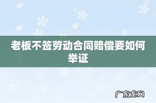 老板不签劳动合同赔偿要如何举证