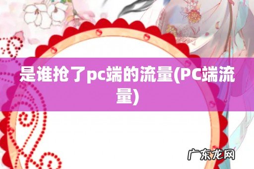 PC端流量 是谁抢了pc端的流量