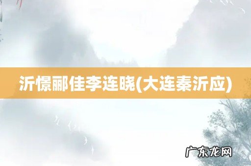 大连秦沂应 沂憬郦佳李连晓