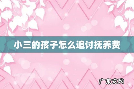 小三的孩子怎么追讨抚养费