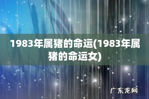 1983年属猪的命运女 1983年属猪的命运
