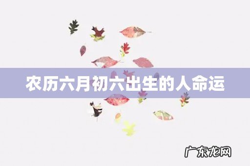 农历六月初六出生的人命运