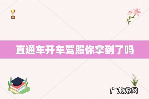 直通车开车驾照你拿到了吗