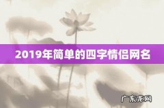 2019年简单的四字情侣网名