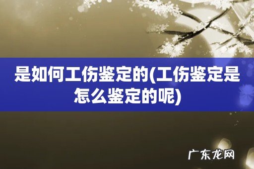 工伤鉴定是怎么鉴定的呢 是如何工伤鉴定的