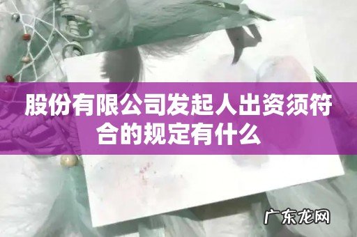 股份有限公司发起人出资须符合的规定有什么