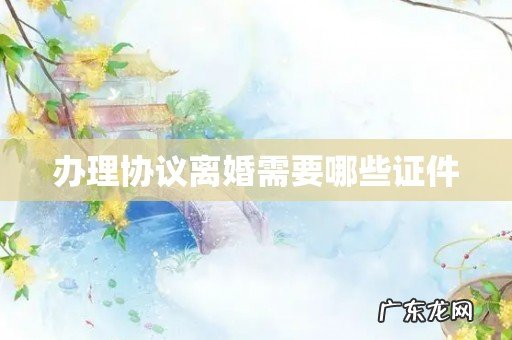 办理协议离婚需要哪些证件