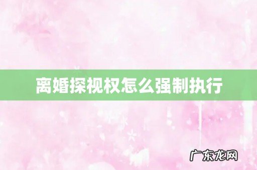 离婚探视权怎么强制执行