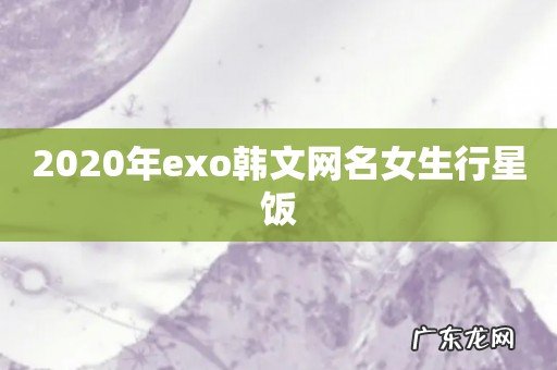 2020年exo韩文网名女生行星饭
