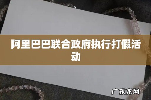 阿里巴巴联合政府执行打假活动