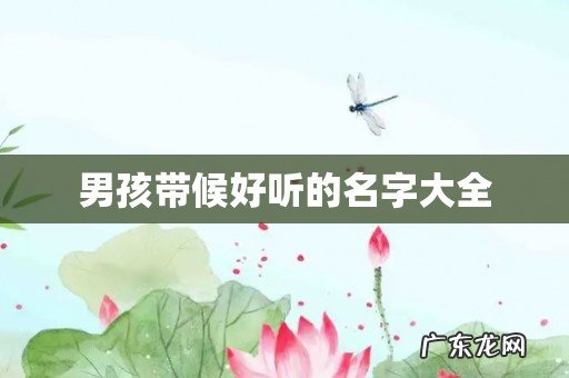 男孩带候好听的名字大全