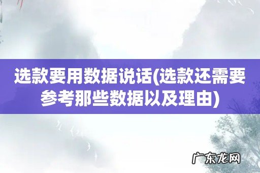 选款还需要参考那些数据以及理由 选款要用数据说话