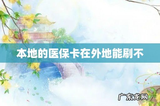 本地的医保卡在外地能刷不