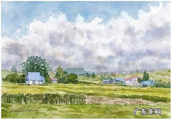 田园水彩画图片大全 田园风光水彩画图片