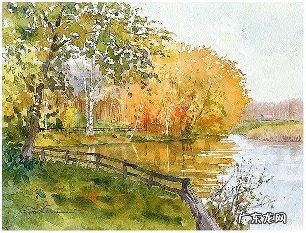 田园水彩画图片大全 田园风光水彩画图片