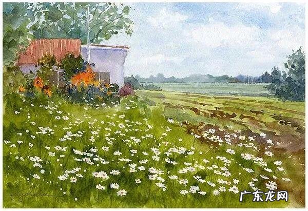 田园水彩画图片大全 田园风光水彩画图片