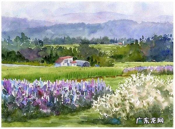 田园水彩画图片大全 田园风光水彩画图片