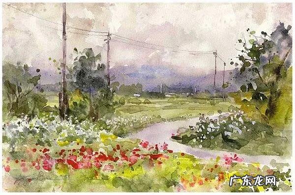 田园水彩画图片大全 田园风光水彩画图片