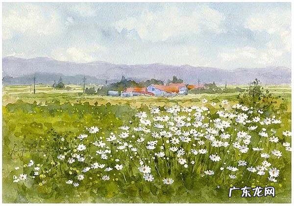田园水彩画图片大全 田园风光水彩画图片