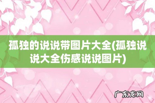 孤独说说大全伤感说说图片 孤独的说说带图片大全