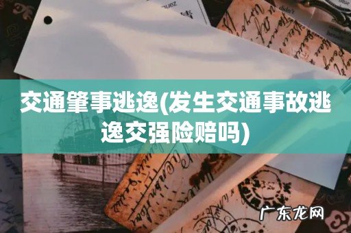 发生交通事故逃逸交强险赔吗 交通肇事逃逸