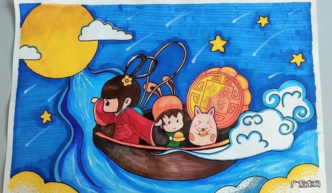 中秋儿童画作品大全 简笔画 中秋儿童画作