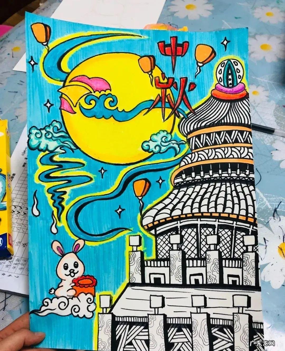 中秋儿童画作品大全 简笔画 中秋儿童画作