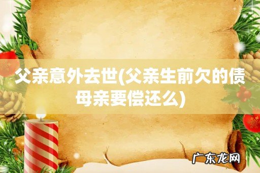 父亲生前欠的债母亲要偿还么 父亲意外去世