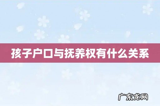 孩子户口与抚养权有什么关系