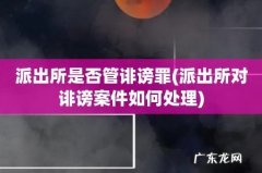派出所对诽谤案件如何处理 派出所是否管诽谤罪