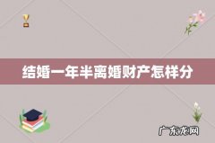 结婚一年半离婚财产怎样分