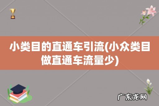 小众类目做直通车流量少 小类目的直通车引流