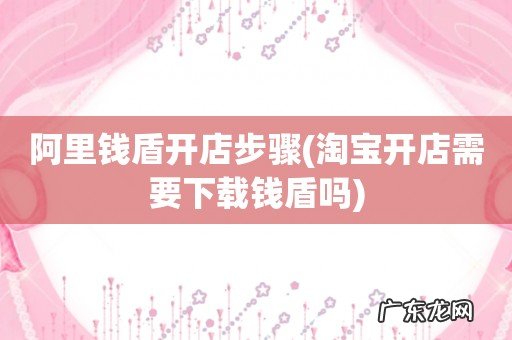 淘宝开店需要下载钱盾吗 阿里钱盾开店步骤