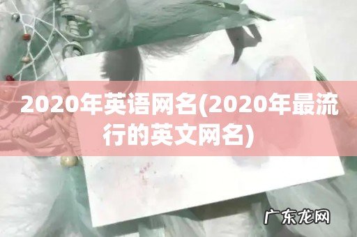 2020年最流行的英文网名 2020年英语网名