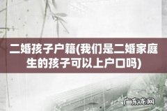 我们是二婚家庭生的孩子可以上户口吗 二婚孩子户籍