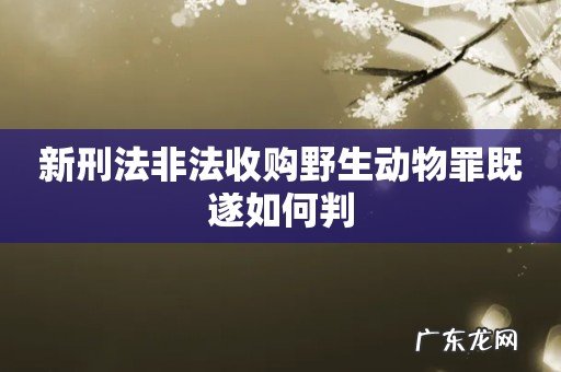 新刑法非法收购野生动物罪既遂如何判