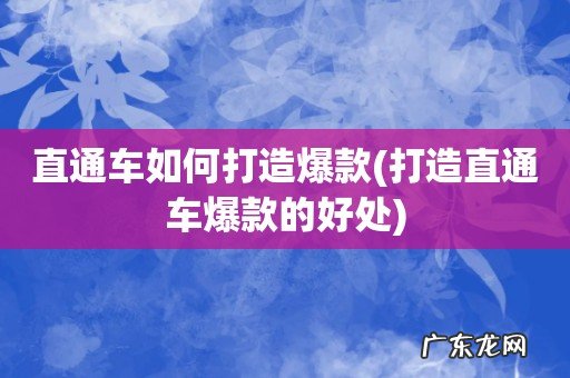 打造直通车爆款的好处 直通车如何打造爆款