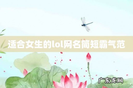 适合女生的lol网名简短霸气范