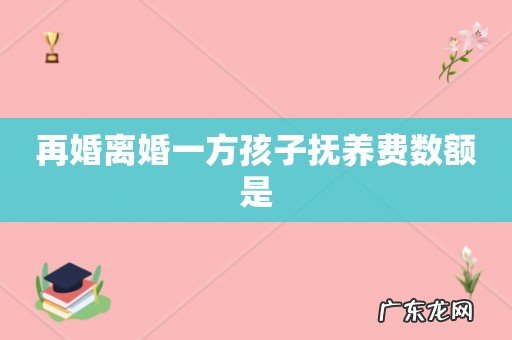 再婚离婚一方孩子抚养费数额是
