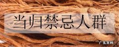 当归禁忌人群