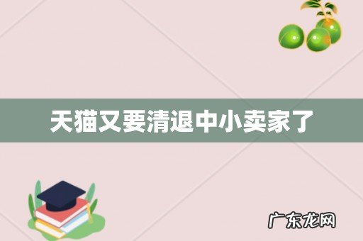 天猫又要清退中小卖家了
