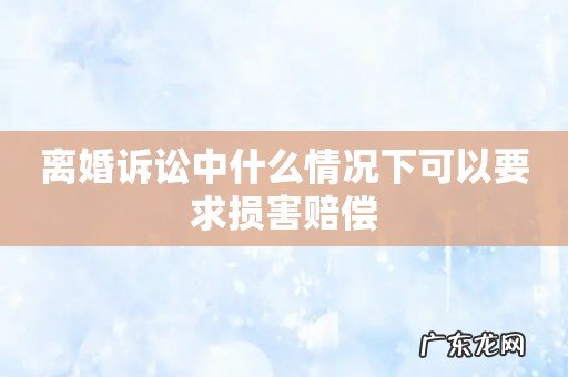 离婚诉讼中什么情况下可以要求损害赔偿