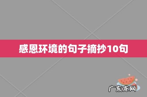 感恩环境的句子摘抄10句