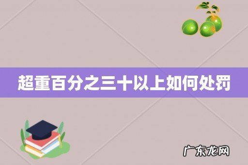 超重百分之三十以上如何处罚