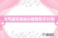 大气高冷说说心情短句子35句
