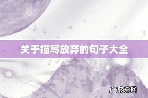 关于描写放弃的句子大全