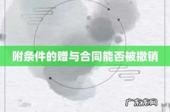 附条件的赠与合同能否被撤销