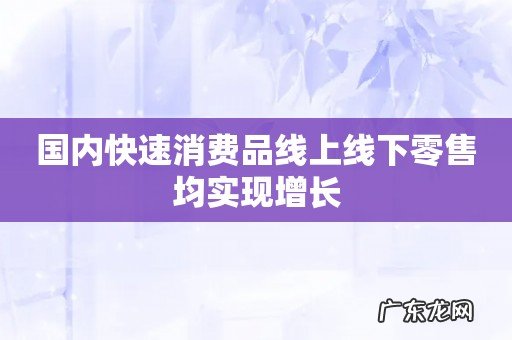 国内快速消费品线上线下零售均实现增长
