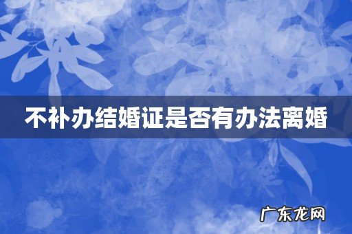 不补办结婚证是否有办法离婚