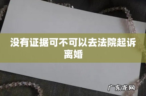 没有证据可不可以去法院起诉离婚